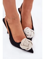 Lodičky S Ozdobou Eko Zamšové Černé Anodera Lodičky S Ozdobou Eko Zamšové Černé Anodera