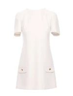 M855 Mini šaty áčkového střihu - krémové