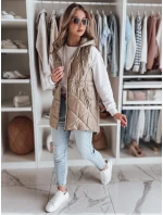 Dámská přechodná prošívaná vesta OLINVIA camel FashionStreet TY4835