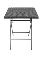 BALKONOVÝ NÁBYTEK SET STŮL 58X58X70CM A 2 ŽIDLE ČERNÁ