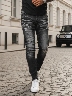 Pánské černé džínové kalhoty FashionStreet UX3949