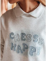 Dámská oversize mikina s potiskem HAPIRES šedá FashionStreet BY1485