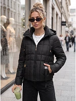 Dámská prošívaná bunda s kapucí, černá, FashionStreet TY5857 Dámská prošívaná bunda s kapucí, černá, FashionStreet TY5857