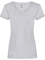 Fruit of the Loom Lady-Fit Valueweight V-Neck T Dámské tričko s výstřihem do V 16.1398 heather grey Fruit of the Loom Lady-Fit Valueweight V-Neck T Dámské tričko s výstřihem do V 16.1398 heather grey