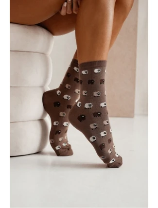 Dámské ponožky Ovce Hnědé