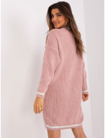 Světle růžové volné pletené šaty
