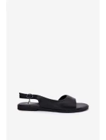 Dámské Sandály Na Ploché Podešvi Černé Weanise