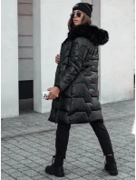 Dámská zimní bunda STYLOWQ dlouhá prošívaná s kožešinou černá FashionStreet TY4631