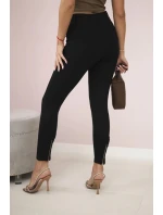 Bavlněné kalhoty s mašlí černý Bavlněné kalhoty s mašlí černý