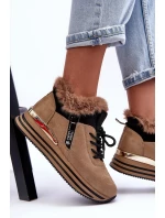 Sportovní Boty Na Platformě S Kožešinou Tmavě Béžovou Jamarie