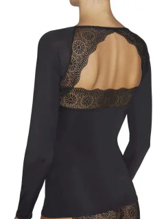 Dámské tričko s dlouhým rukávem 19185 černá - Ysabel Mora