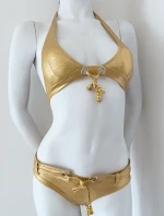 Dámské plavky DB9E zlaté - In Stylefashion Dámské plavky DB9E zlaté - In Stylefashion