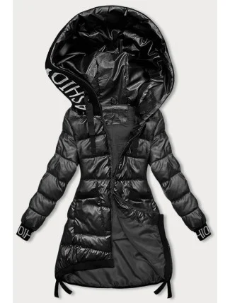 Černá dámská zimní bunda se stahovacími lemy (5M3188-392)
