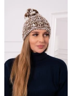 Fleecová čepice Fiona K275 bílá+hnědá Fleecová čepice Fiona K275 bílá+hnědá
