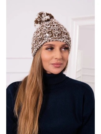 Fleecová čepice Fiona K275 bílá+hnědá Fleecová čepice Fiona K275 bílá+hnědá