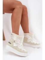 Dámské zimní boty Na platformě Lee Cooper LCJ 25 03 3815 Bílé
