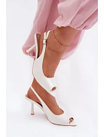 Dámské sandály na podpatku bílé Sevina
