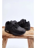 Dětské kožené sportovní boty na platformě černá Lori