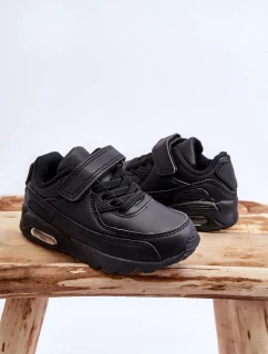 Dětské kožené sportovní boty na platformě černá Lori