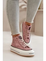 Zateplené Dámské Tenisky Na Platformě Eko Kůže Big Star Růžové