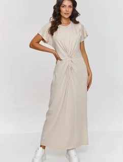 Denní šaty M878 béžové - Makadamia