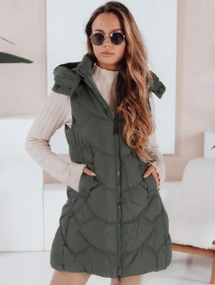 Dámská zateplená prošívaná zelená vesta FashionStreet TY5103
