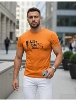 Pánské tričko Life on Wheels oranžové FashionStreet NX5016R