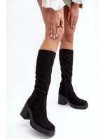 Dámské kotníkové boty na masivním sloupku D&A SN622-10A černé Dámské kotníkové boty na masivním sloupku D&A SN622-10A černé