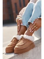 Dámské Sněhule Na Platformě S Kožešinou A Švy Camel Kellina