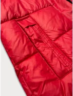 Červená dámská zimní bunda s kapucí Glakate (LU-238001#) Červená dámská zimní bunda s kapucí Glakate (LU-238001#)