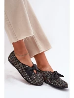 Kožené Baletky S Mašlí Laura Messi 2921 Černé Kožené Baletky S Mašlí Laura Messi 2921 Černé