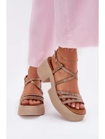 Dámské kožené sandály Maciejka 06990-25 zlaté