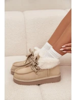 Dámské sněhule D.Franklin z přírodního semiše – světle béžové