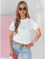 Dámské oversize tričko se srdíčky ROMAFINA white FashionStreet RY2889