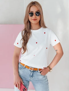 Dámské oversize tričko se srdíčky ROMAFINA white FashionStreet RY2889
