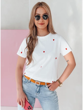 Dámské oversize tričko se srdíčky ROMAFINA white FashionStreet RY2889 Dámské oversize tričko se srdíčky ROMAFINA white FashionStreet RY2889