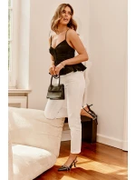 Lakované lodičky na jehlovém podpatku s ozdobnými pásky Jelmia