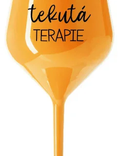 BABIČČINA TEKUTÁ TERAPIE - oranžová nerozbitná sklenice na víno 470 ml