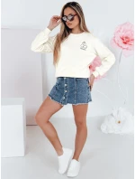 Dámská oversize mikina s výšivkou CHERSOFT ecru FashionStreet BY1400