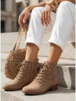 Dámské šněrovací velbloudí kozačky FashionStreet ZY1348