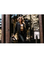 624-3 Krátké ramonesky s třásněmi z měkké ekokůže - černé 624-3 Krátké ramonesky s třásněmi z měkké ekokůže - černé