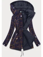 Tmavě modro-žlutá oboustranná dámská bunda parka (w656big)