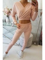 Sada s ozdobnými stuhami tmavě pudrově růžová