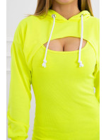 Šaty s mikinou žluté neonové barvy