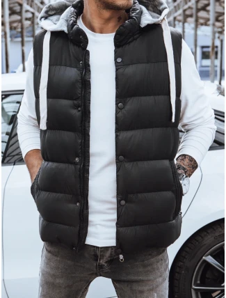 Pánská vesta s kapucí černá FashionStreet TX3936z