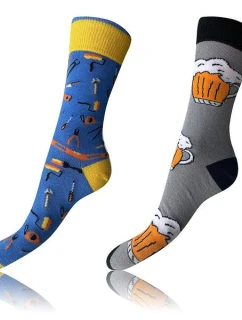 Veselé ponožky 2 páry CRAZY SOCKS 2x - BELLINDA - šedá
