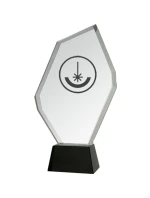 Gravírovaná skleněná trofej s pouzdrem