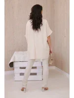 Oversized halenka s přívěskem béžový