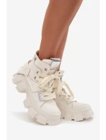 Kožené zateplené sportovní boty GOE SS2N4055 bílé