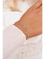 Náramek ze chirurgické oceli se zirkony zlatý